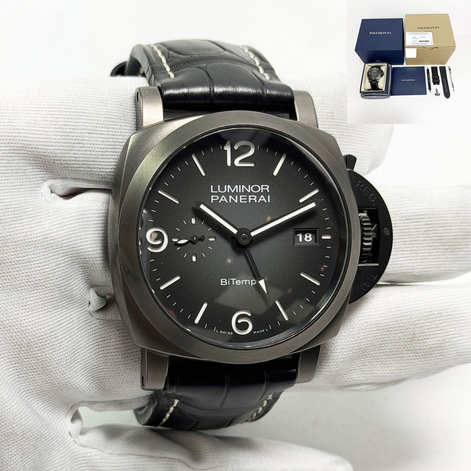Lnib 2024 Panerai Luminor Bitempo PAM01467 44MM Black Titanium Box Paper