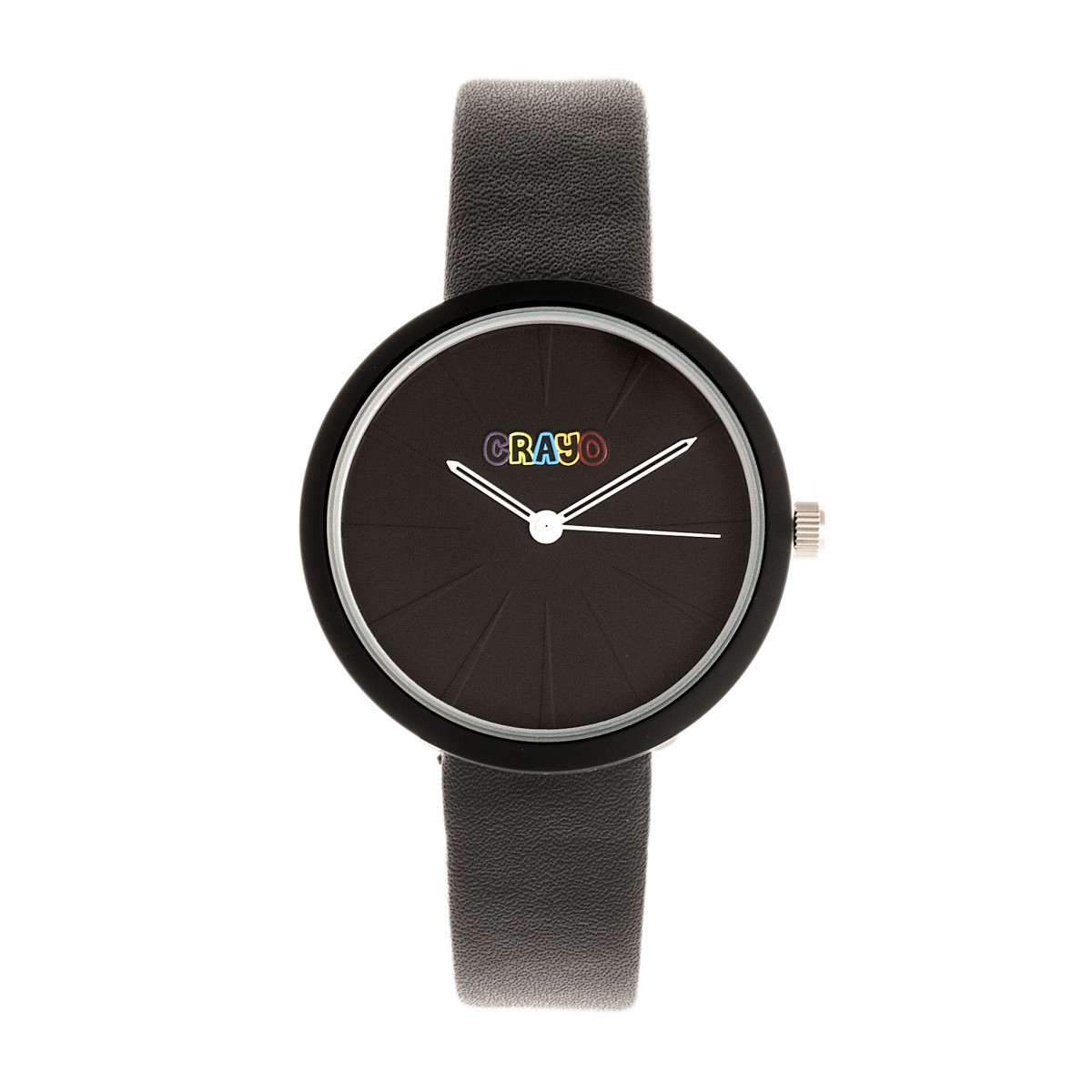 Crayo Blade Black Leatherette Strap Unisex Watch CRACR5402