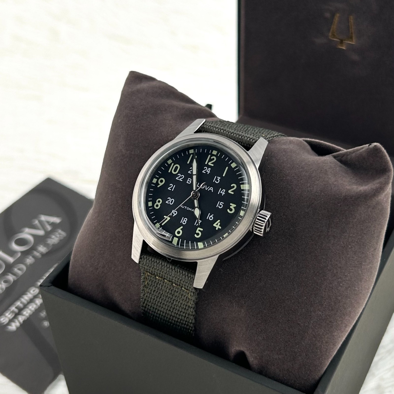 Bulova 96A259 Hack VWI Special Edition Automatic Black Dial Men’s Watch 38mm