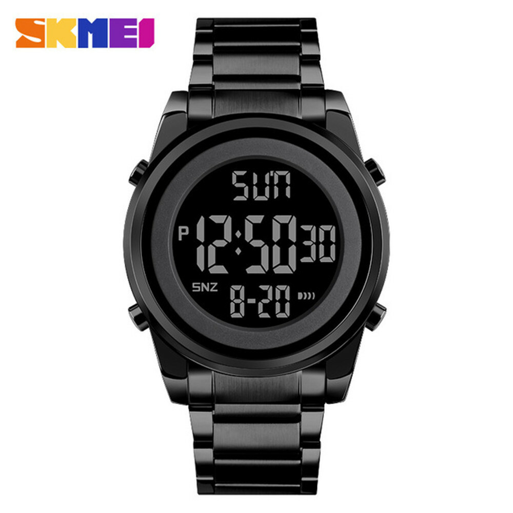 SKMEI Digital Men Watches Steel LED Wristwatch Male Electronic Alarm Watch Gifts