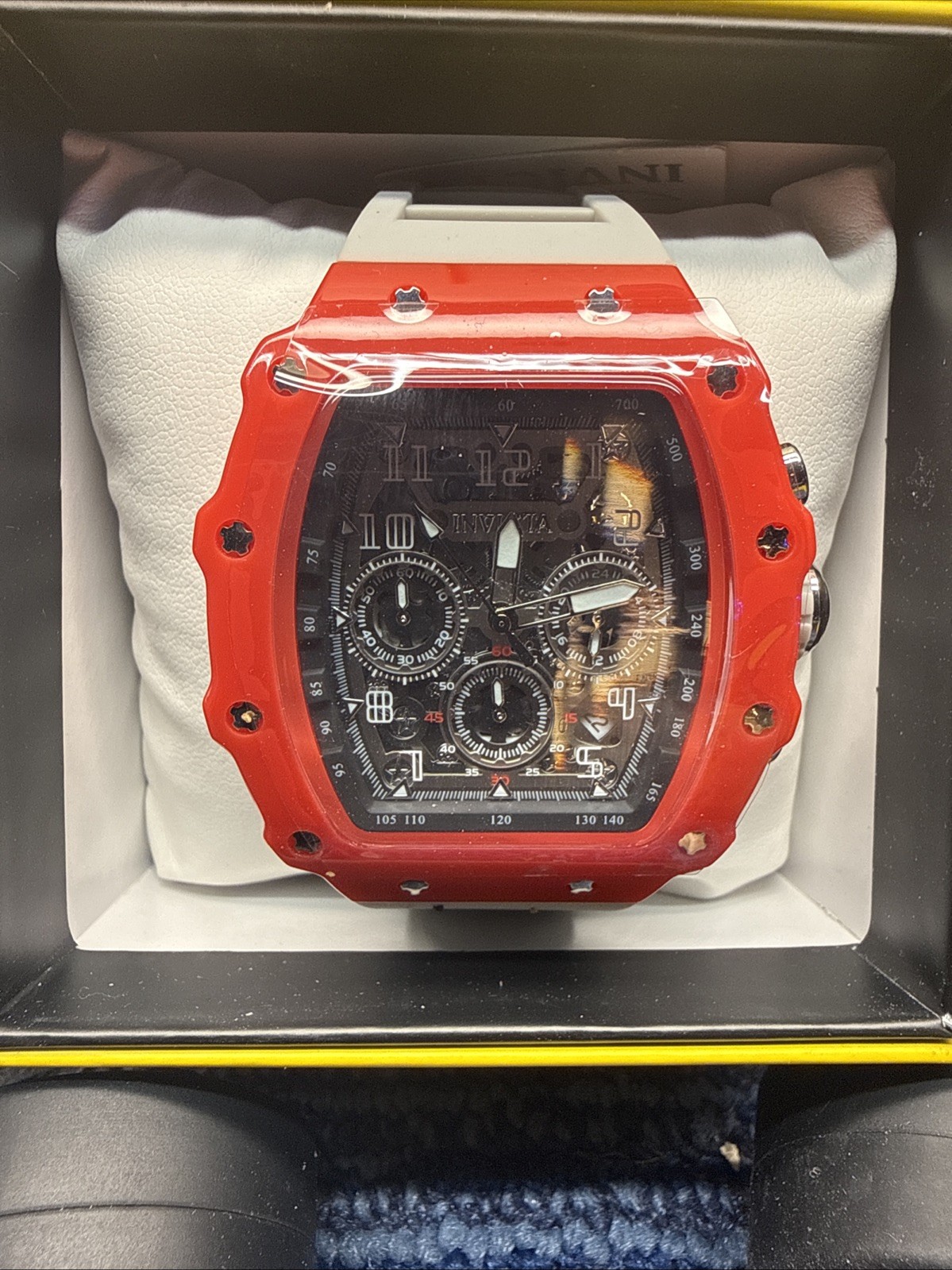 Invicta Racing Red Leopard Nitro Gen Men’s Watch 43mm Scarlet & Gray NEW!!🏎️🏁