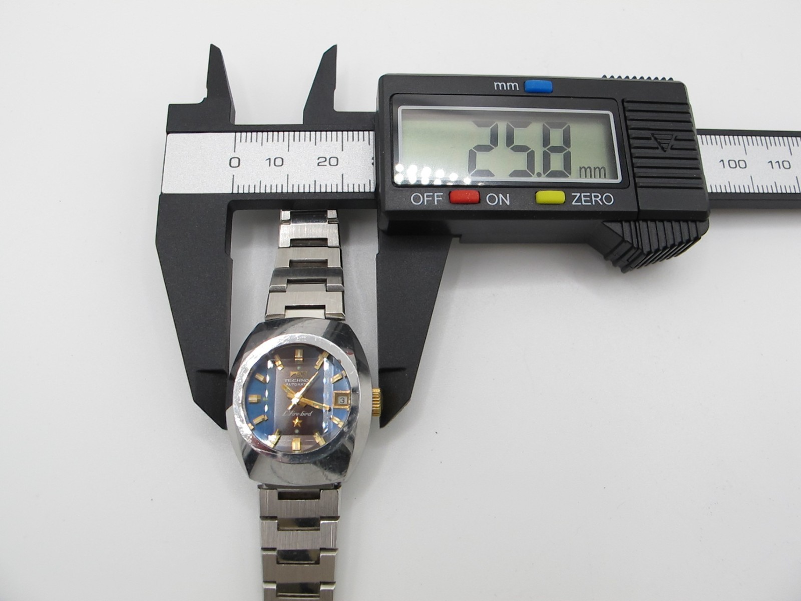 [Exc+3] Technos Firebird Automatic Blue Dial Date Vintage Men’s Watch Japan