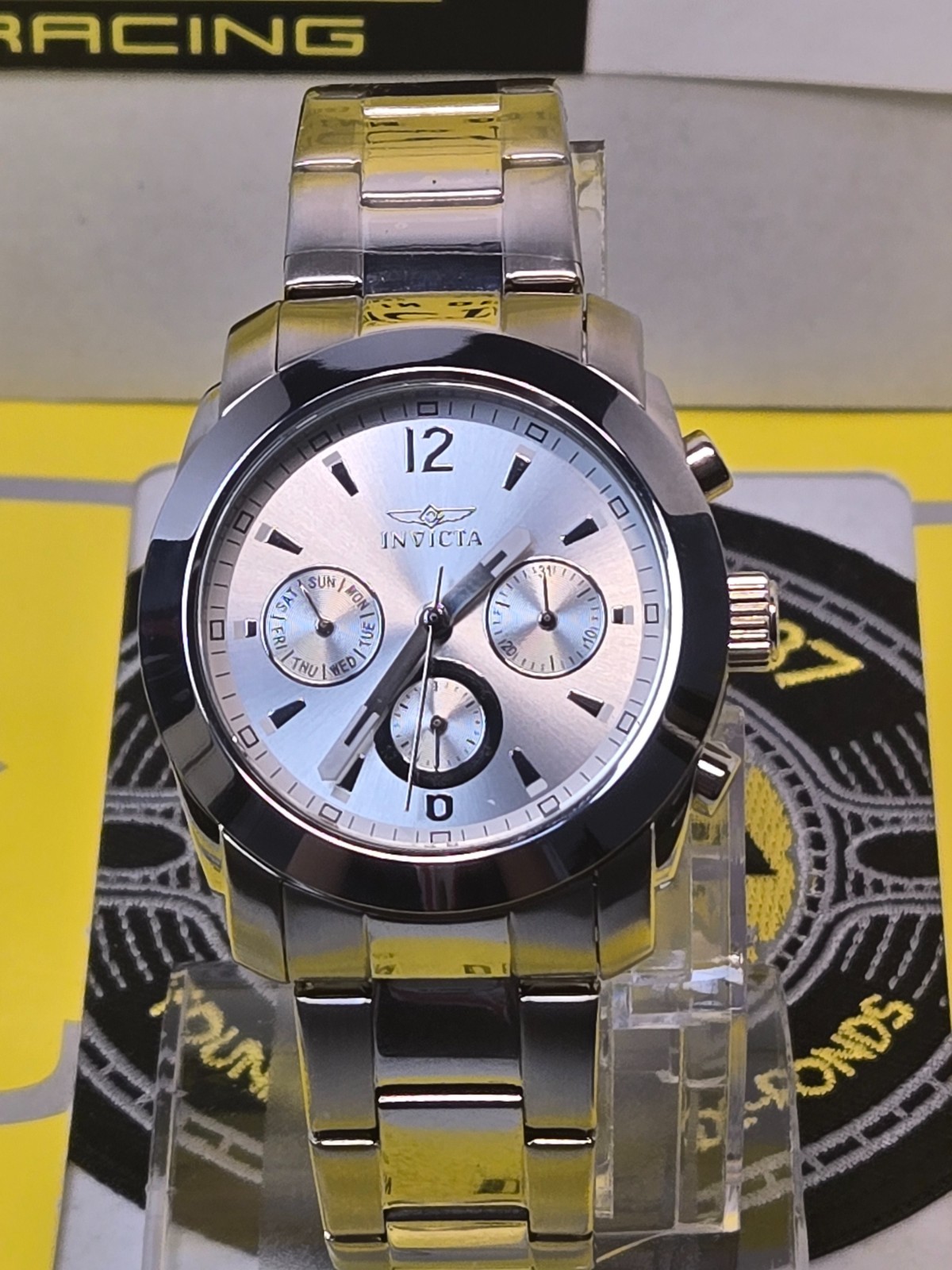Invicta Angel Unisex Watch 38mm, Steel, with Silver Dial & Sub dials New!