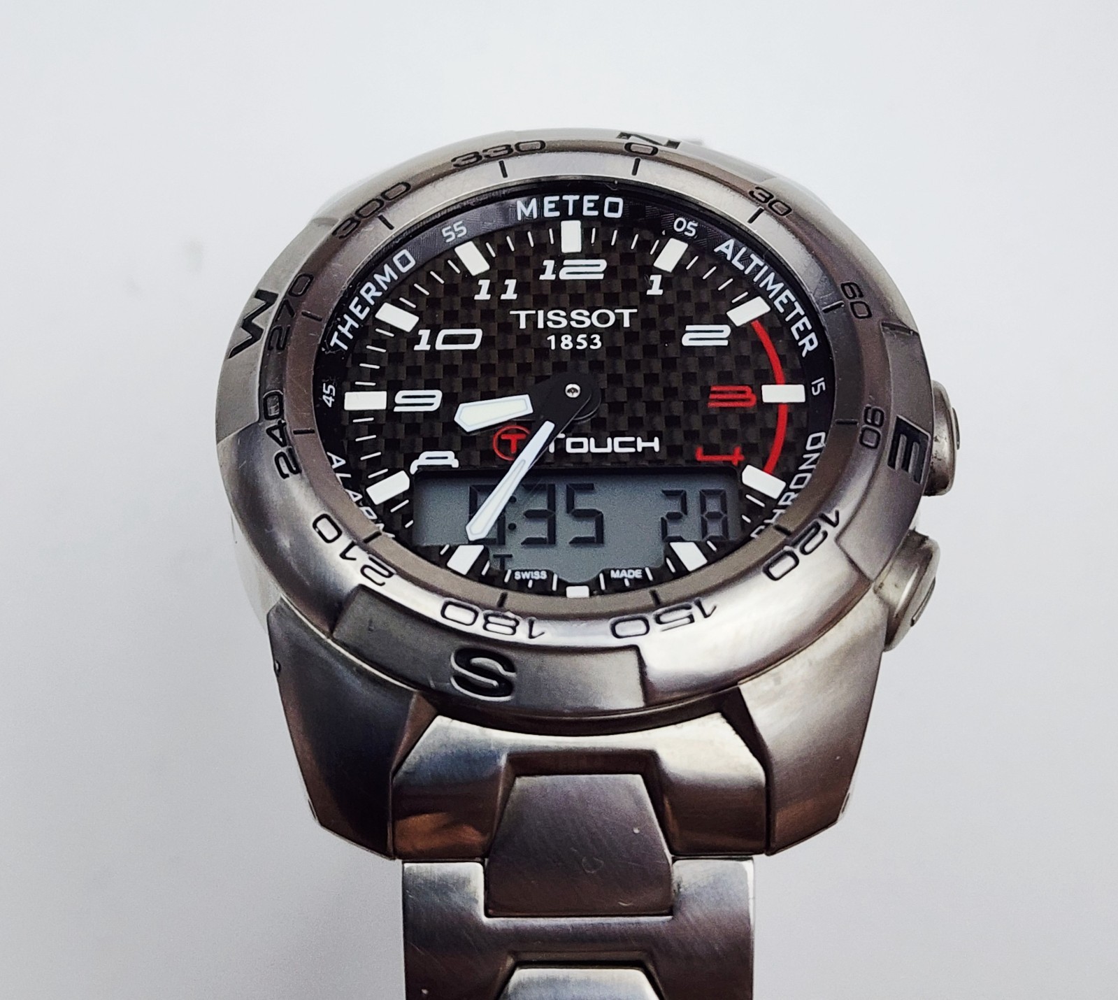 Men SWISS TITANIUM TOUCH SCREEN Watch TISSOT “Expert” T013420A. Compass. Alarm*