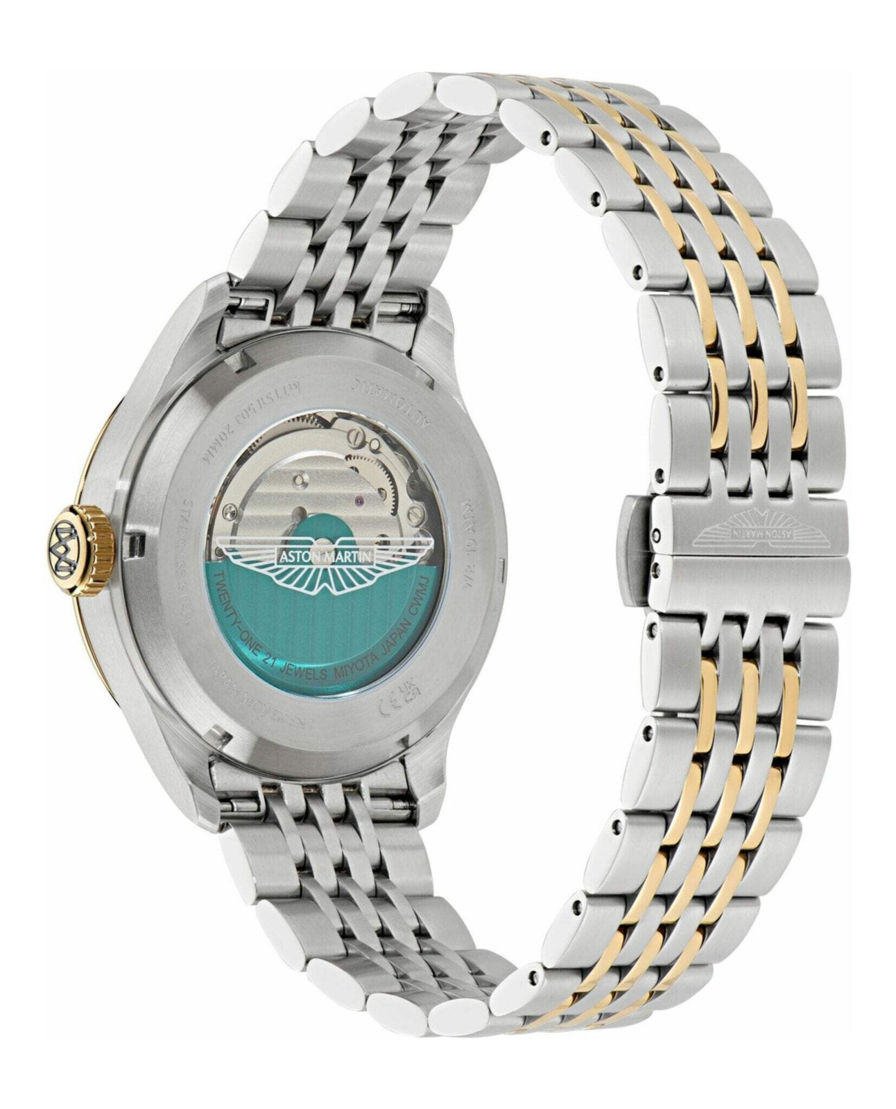 TS1 Automatic Two-Tone Partial Skeleton Automatic Bracelet Silver Dial Wristwatc