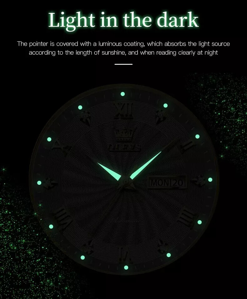 Automatic Mechanical Waterproof Luxury OLEVS Men’s Watch Date Men Strap