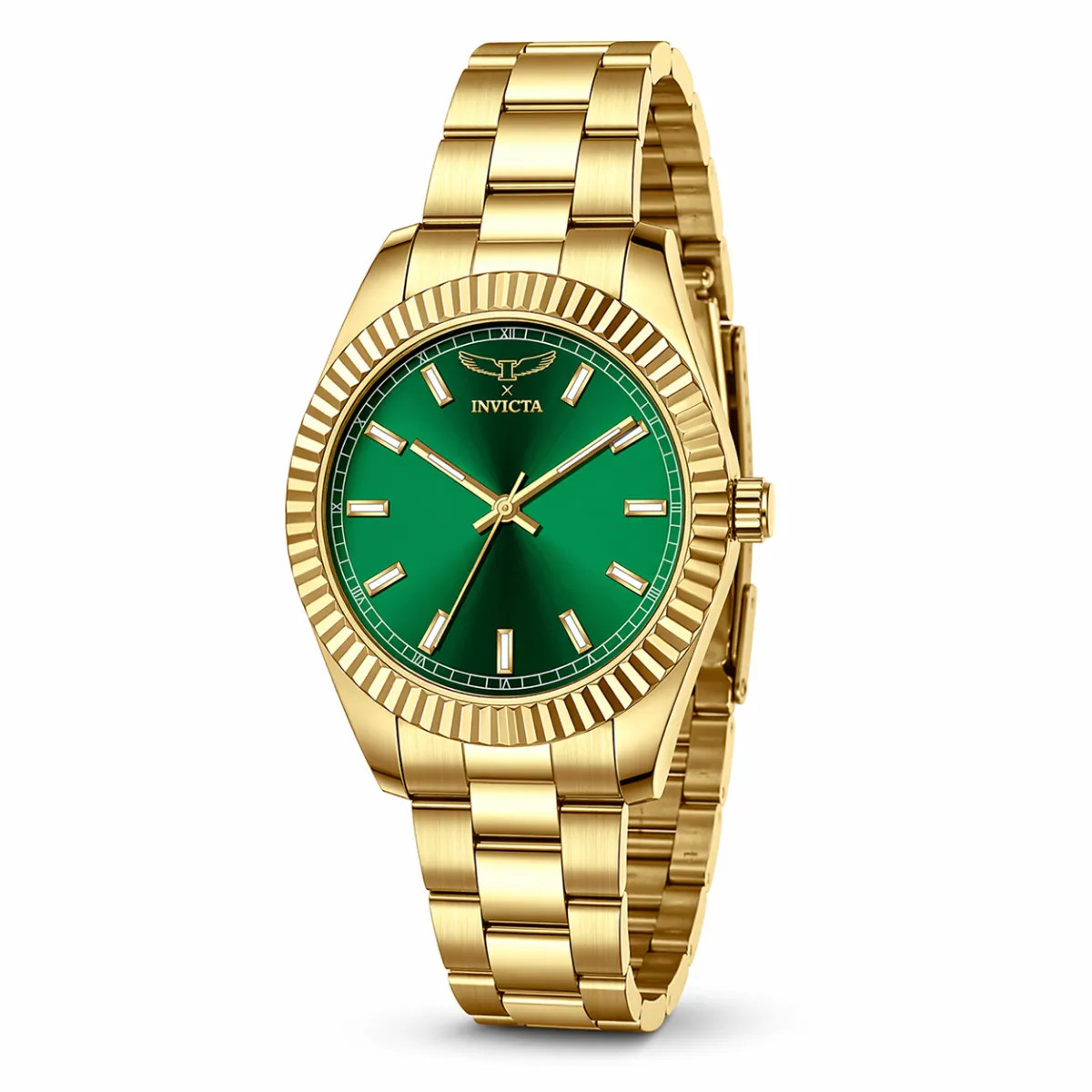 Invicta Men’s Watch Specialty I by Invicta Green Dial Yellow Gold Bracelet 69008
