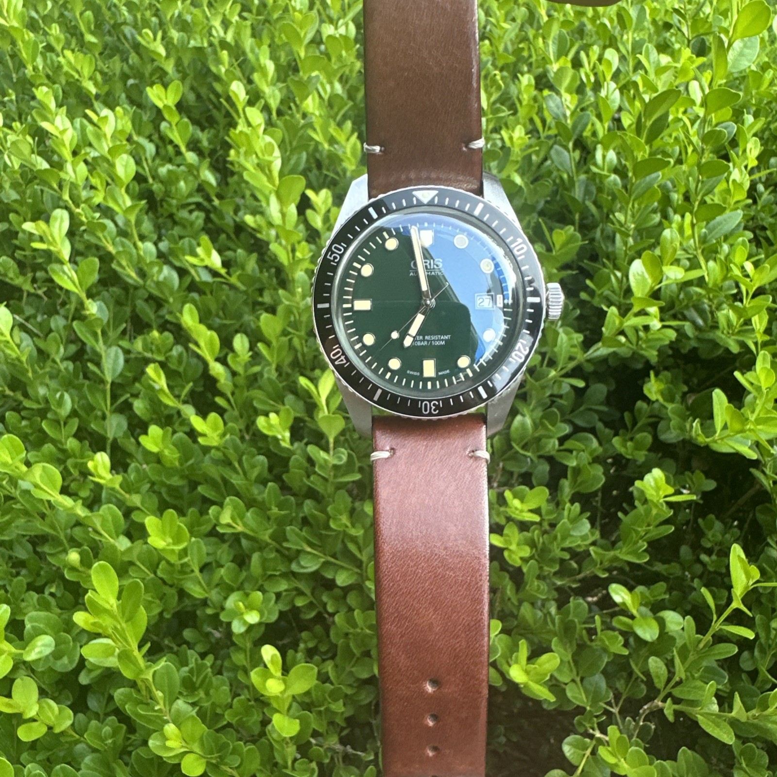 USED Oris Divers Sixty-Five Green Dial Men’s Watch Box And Manual But No Papers