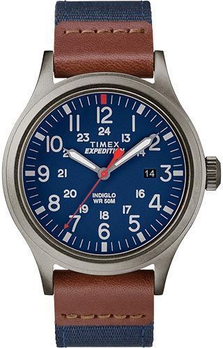 Timex TW4B14100, Men’s “Expedition” Blue Fabric Watch, Scout, Indiglo, Date, NEW