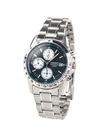 SEIKO Chronograph SND365PC Dark Blue men Watch New in Box