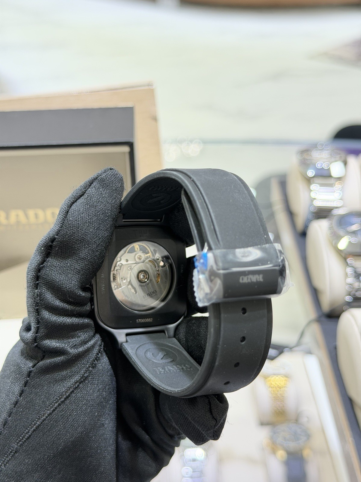 Rado True Square SWISS Automatic Open Heart Black Ceramic Men’s Watch R27197169