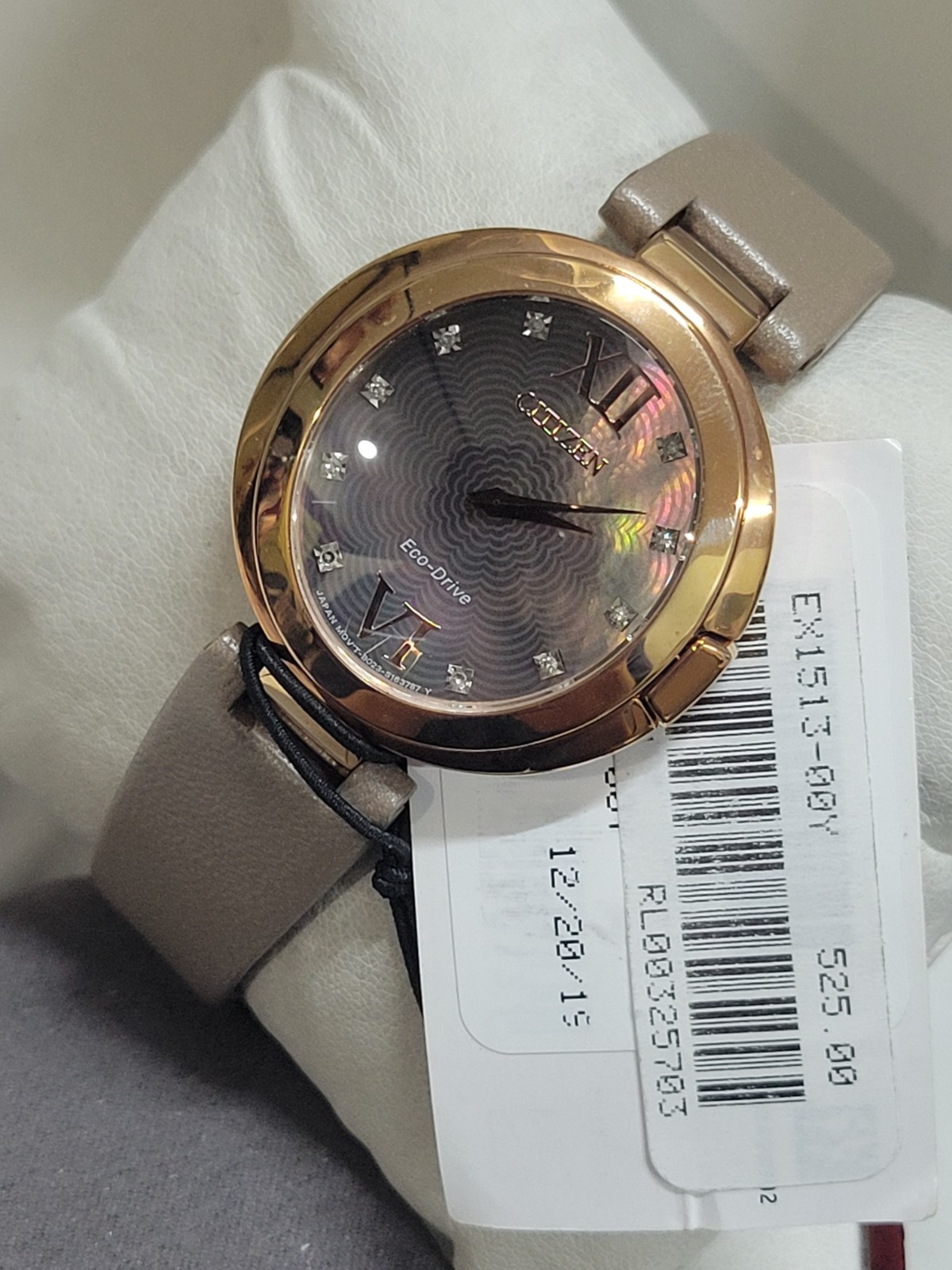 Citizen Capella EX1513-00Y 34mm Pink Gold-Tone Stainless Steel Case with…