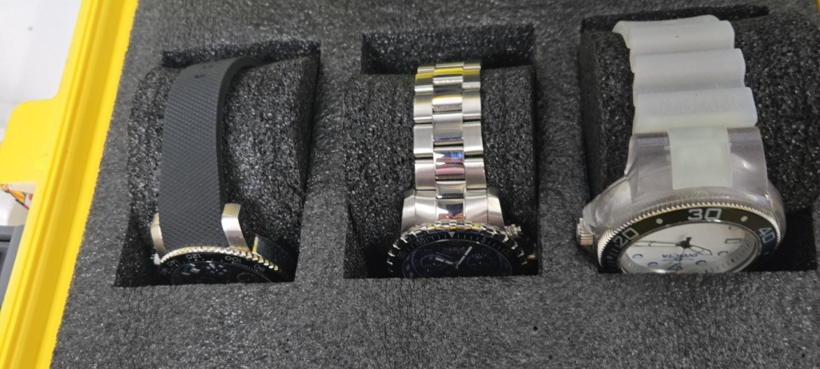 Invicta Men’s 3 Watch Collection Set with Yellow Impact Graffiti Case Diver