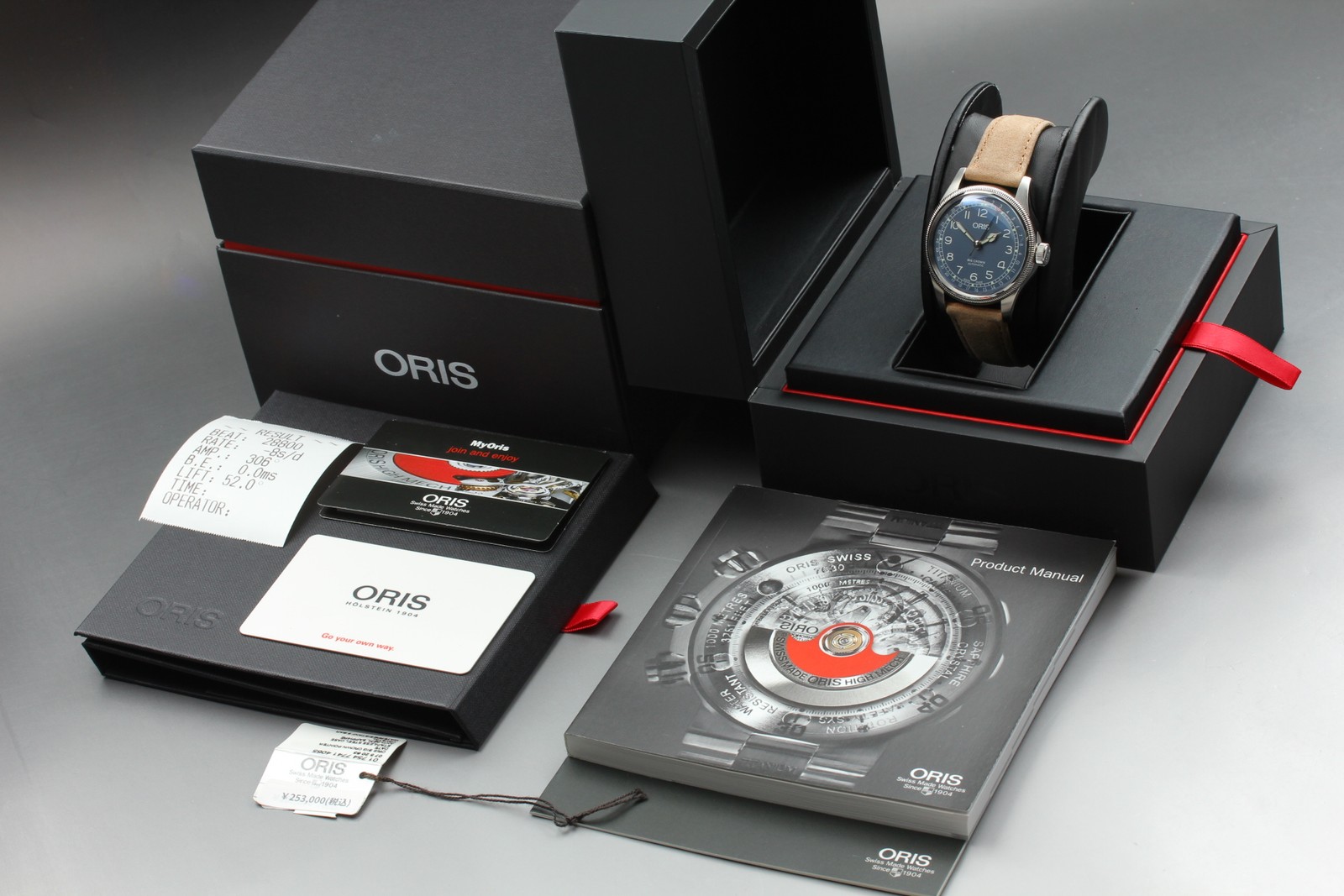 [w/Box, Paper] ORIS Big Crown Pointer Date 7741 Ink Blue Auto Leather Band Watch