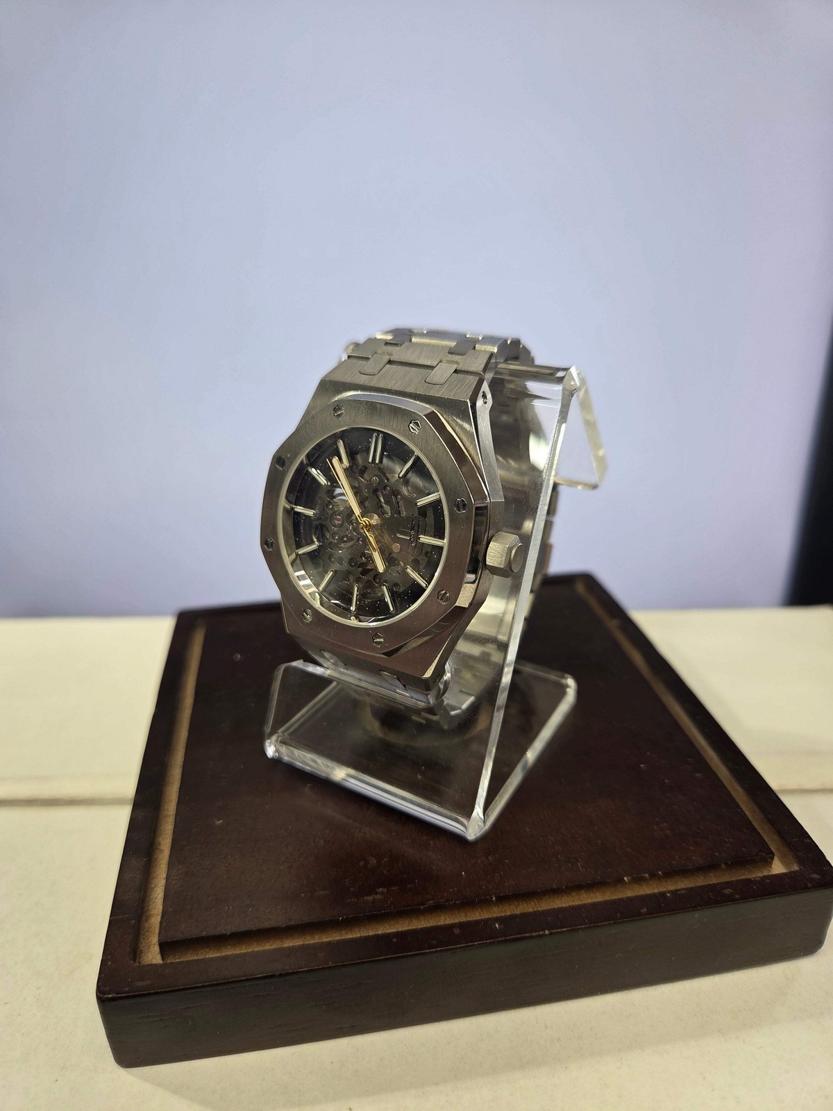 Hand-Assembled Custom Silver Silver Skeleton Timepiece by Fr. Gregory Vance