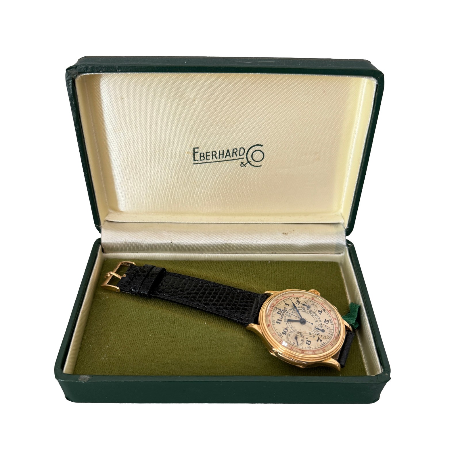 EBERHARD & CO Pre-Extrafort Tri-compax Oversize yellow gold 18KT 1937 very rare