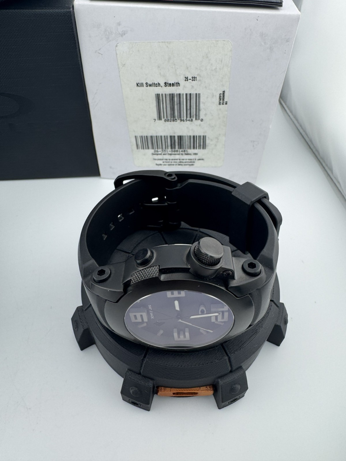 OAKLEY KILL SWITCH STEALTH BLACK WHITE W/ EXTRA ROSE GOLD BEZEL WATCH 26-331 NEW