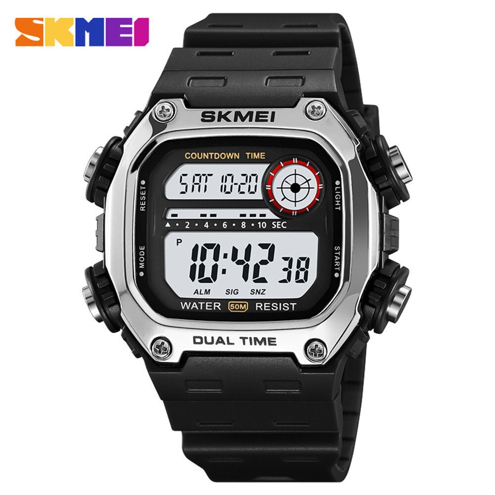 SKMEI Men Watch Countdown Sport Watches Digital Wristwatch Alarm Stopwatch Boys