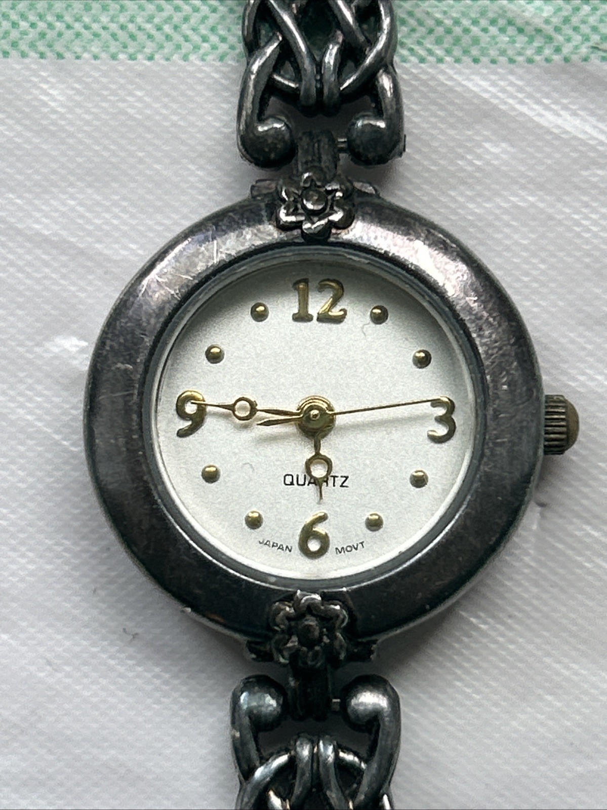 Dark Gray Tone White Dial Women’s Quartz Watch