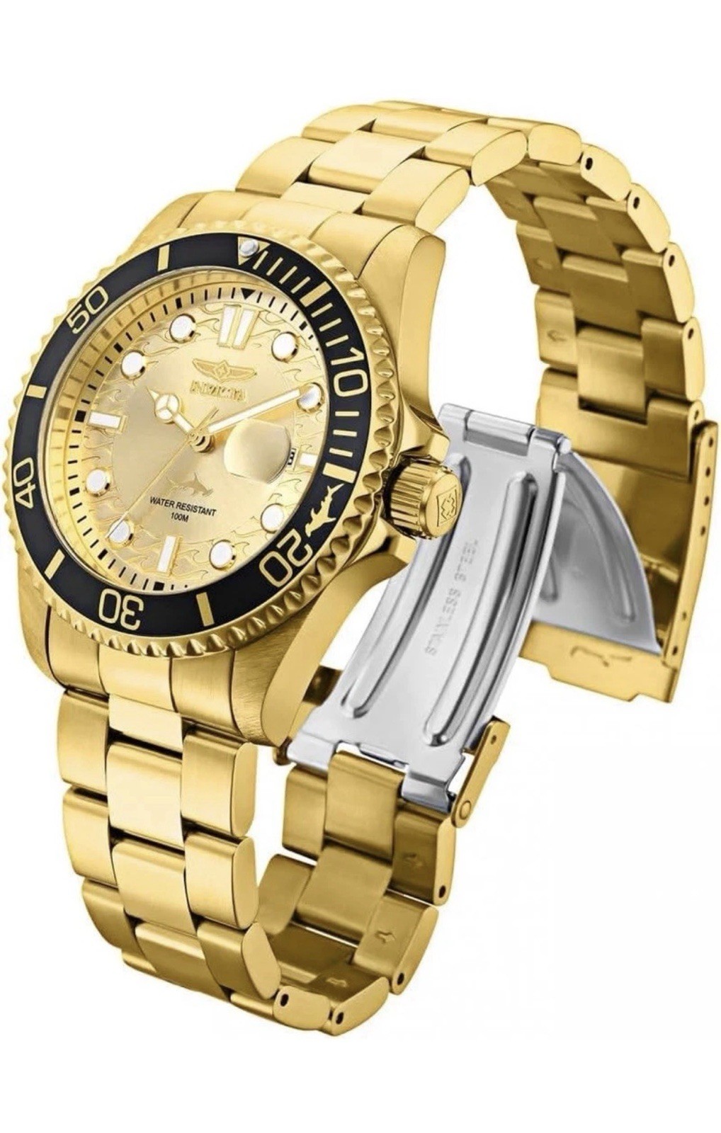 Invicta Pro Diver Currentwave Men’s Quartz 43mm Diver 100m Black Bezel Date