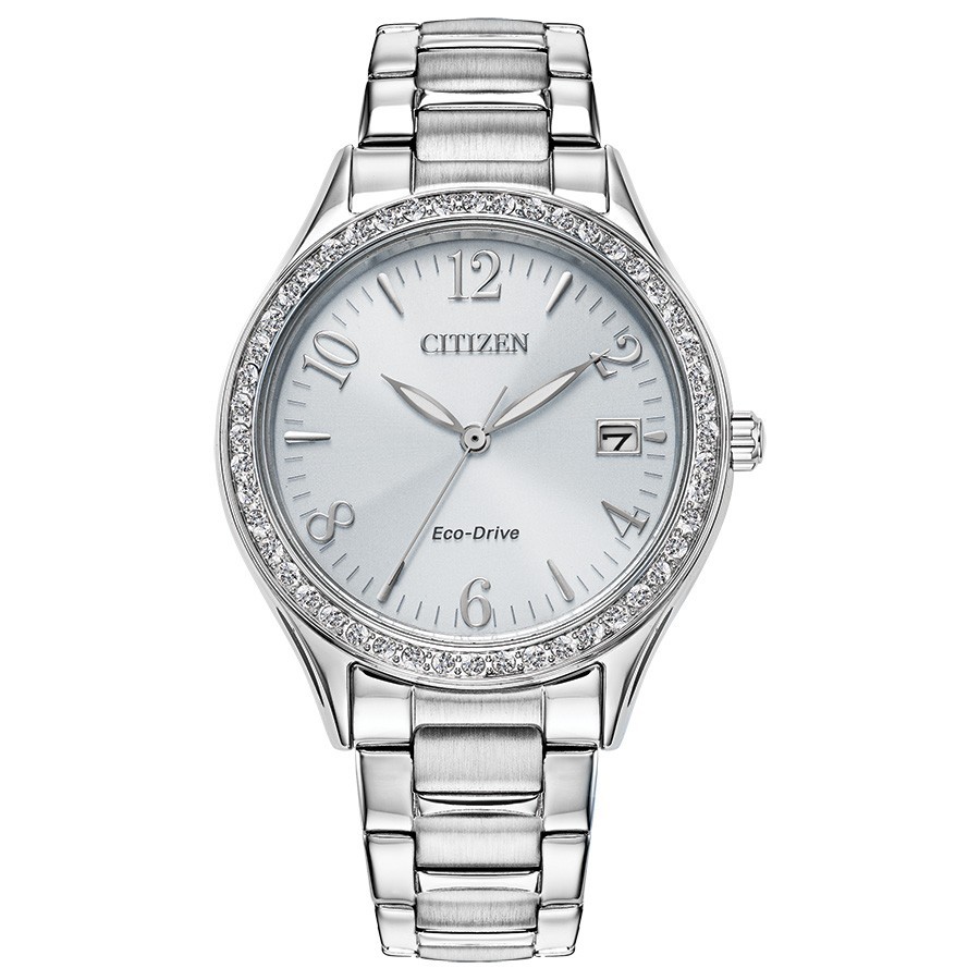 Citizen Women’s Classic Date Window Silver Eco-Drive Watch 34MM EO1181-55A