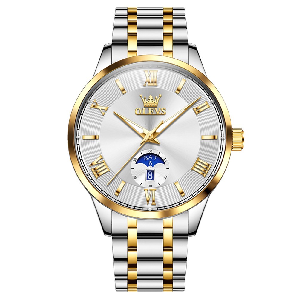 OLEVS Japan Movement Luxury Classics Male Gift Rhinestone Quartz Wristwatch 3638