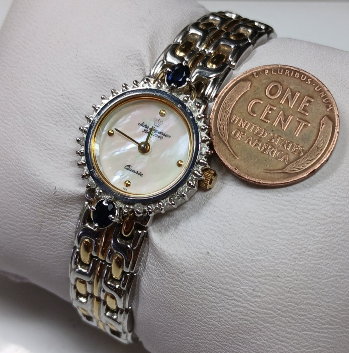 Jules Jurgensen Natural Midnight Blue Sapphire and Diamond Bezel Ladies Watch