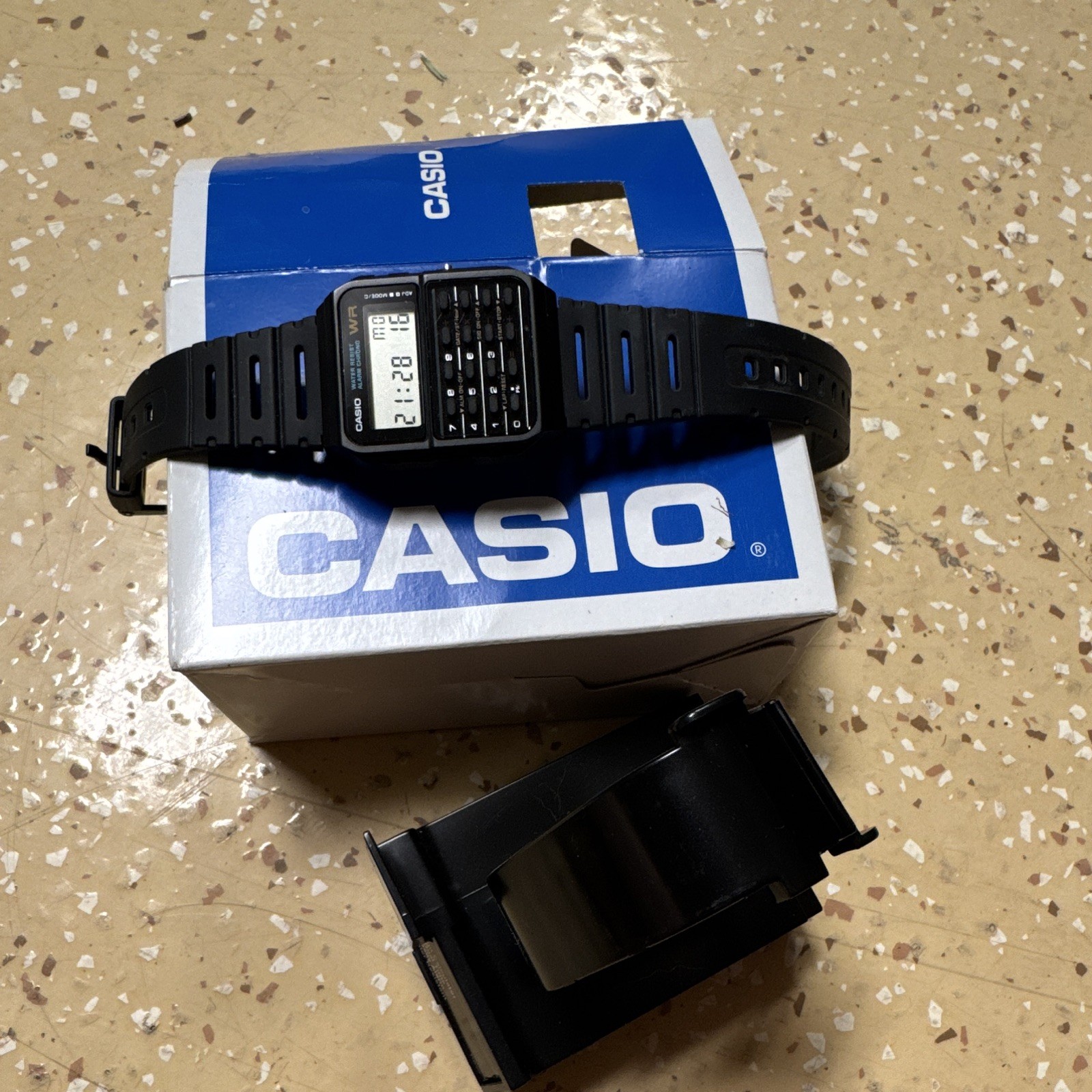 Casio Data Bank CA-53W Digital Calculator Quartz Watch Black Resin w/ Box