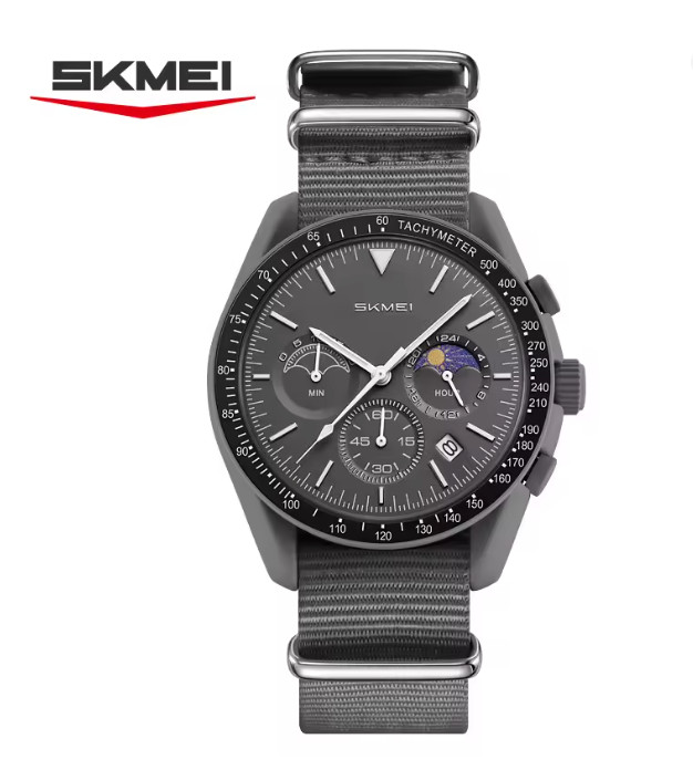 SKMEI 9392 Men Quartz Watch Chronograph Nylon Strap Luminous Tachymeter Date