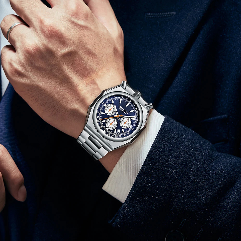 MINI FOCUS Fashion Multifunctional Quartz Watch for Men Calendar Luminous Luxury