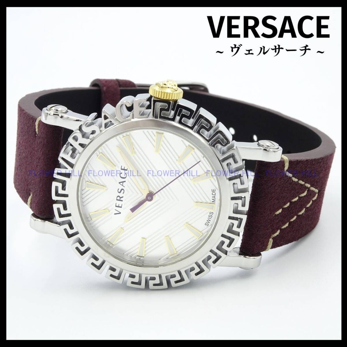 [B1Y] Versace Greca Glam Swiss Quartz Black Leather Watch VE6D00123 [h3x]