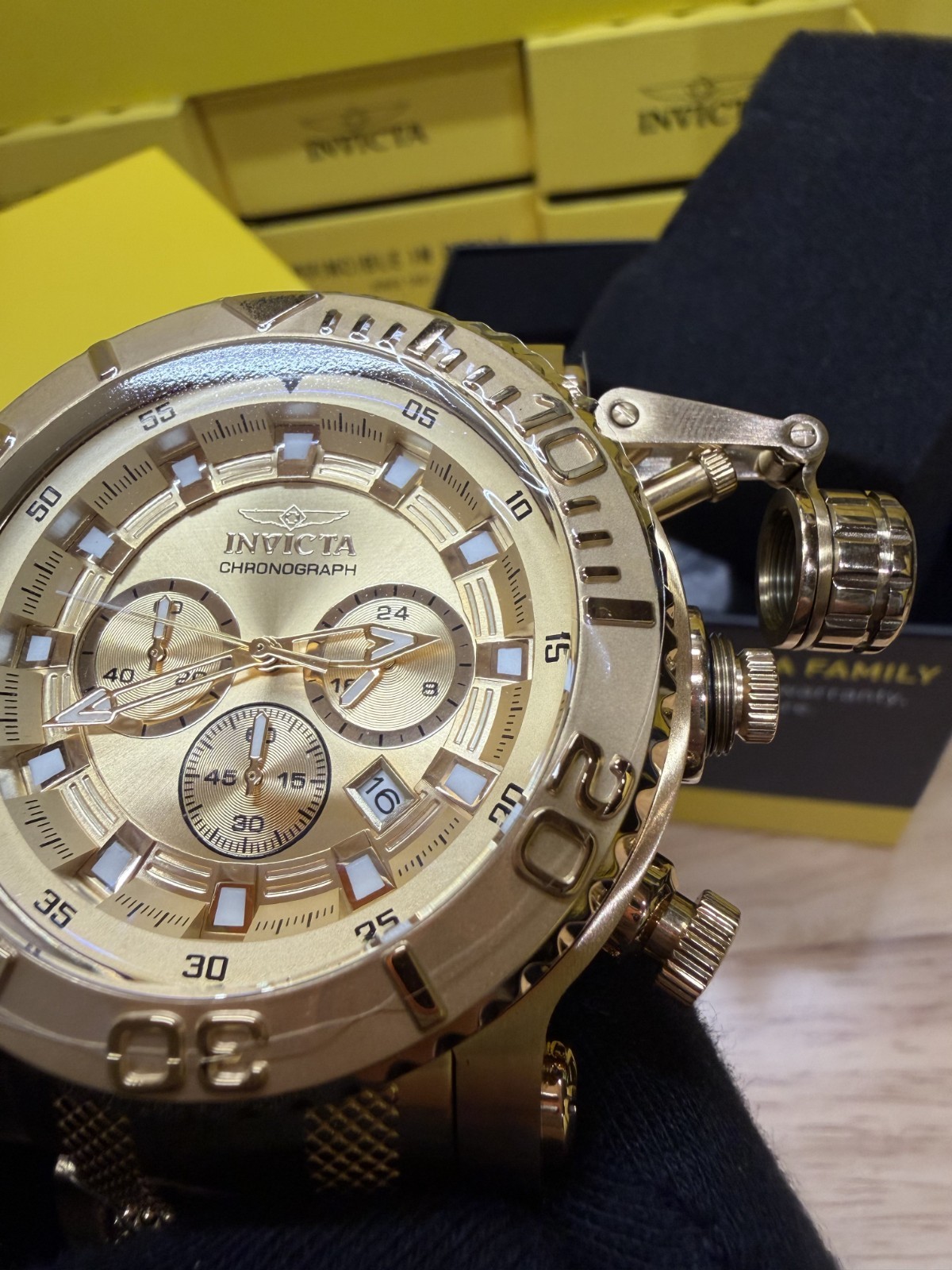 Invicta Coalition Forces Synarchy 50115 Men’s 52mm Gold Tone Quartz Chronograph