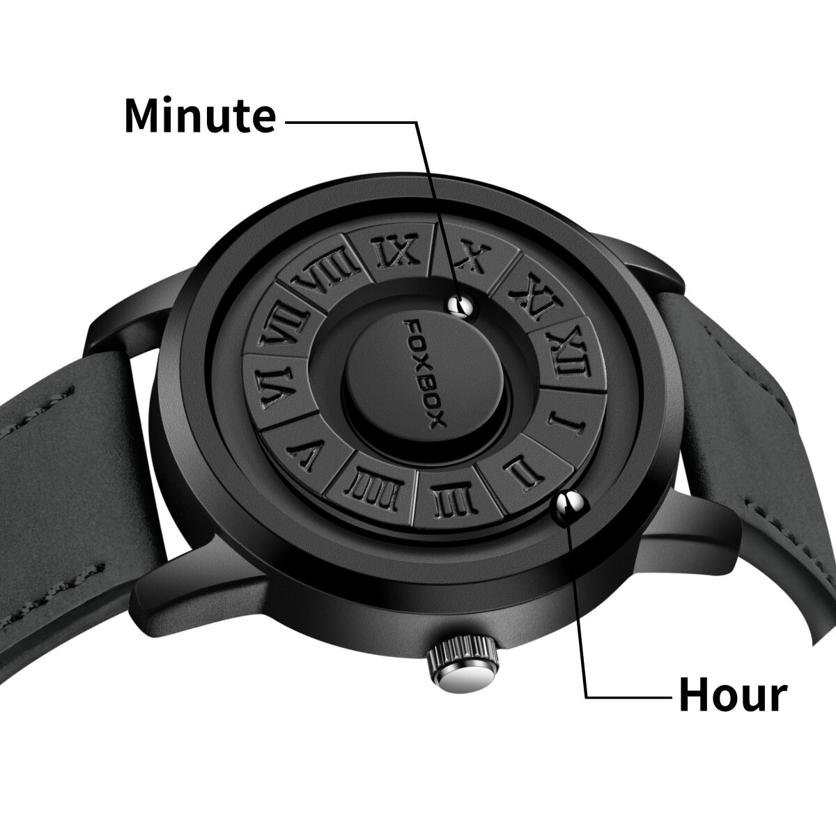 LIGE FOXBOX Men’s Quartz Watch Scrolling Bead Magne Wristwatches 3ATM Waterproof