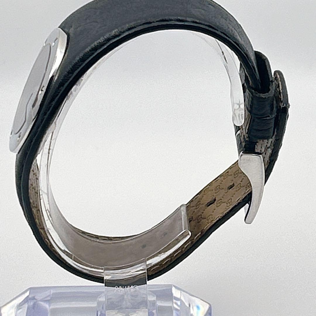 GUCCI 104 G Bangle Watch Stainless Leather Size 6.1-7.1in Black Dial Luxury