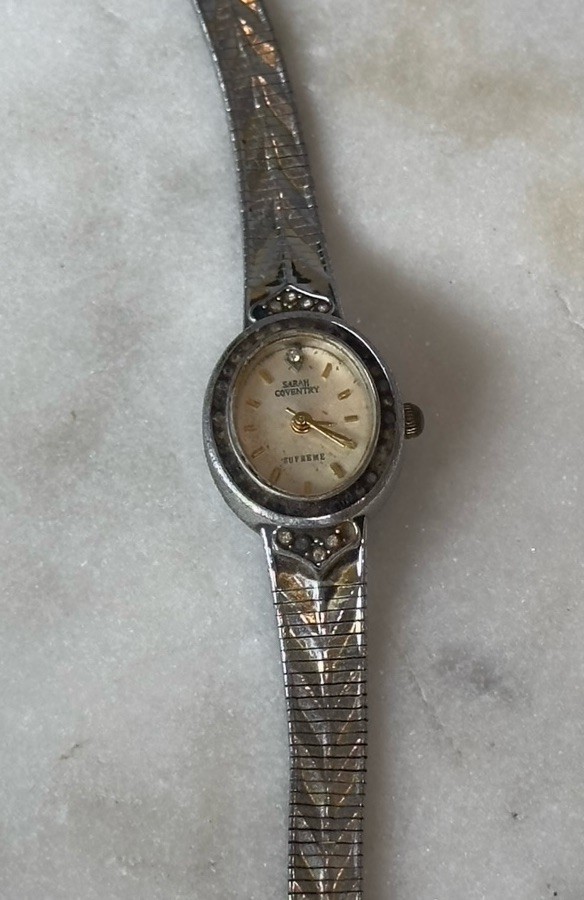 Vintage Sarah Coventry Supreme Stainless Steel Two-tone Women’s Watch 8.5in