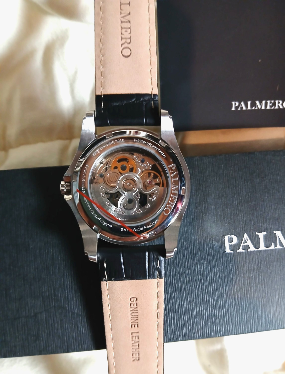Palmero Caron Skeleton Automatic Watch – Black Dial and Black Strap