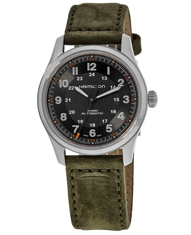 New Hamilton Khaki Field Titanium Auto Black Dial Green Men’s Watch H70205830