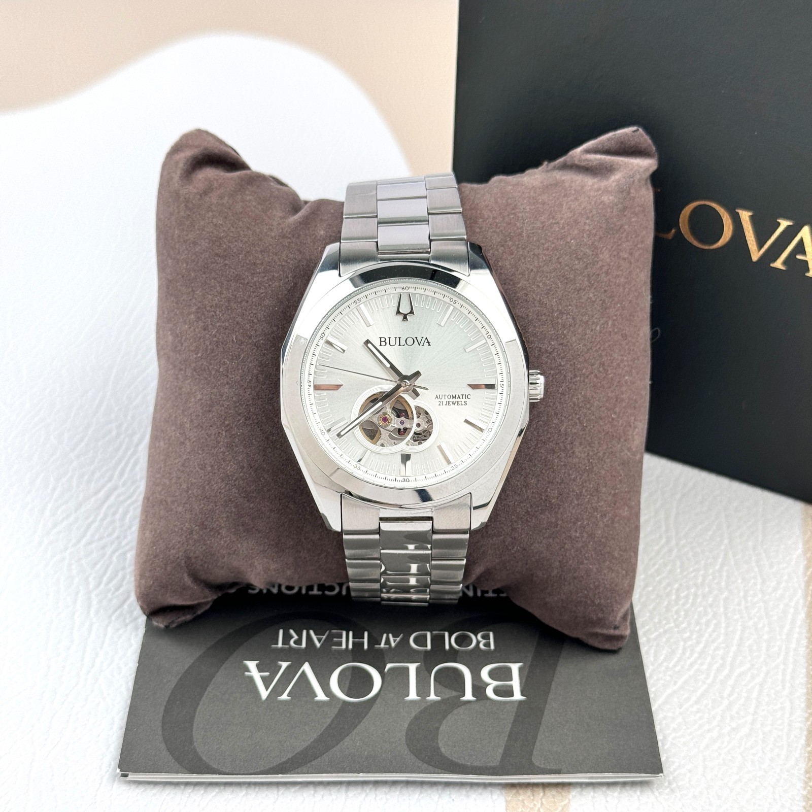 Bulova Classic Surveyor Automatic Silver Dial Stainless Steel Men’s Watch 96A274