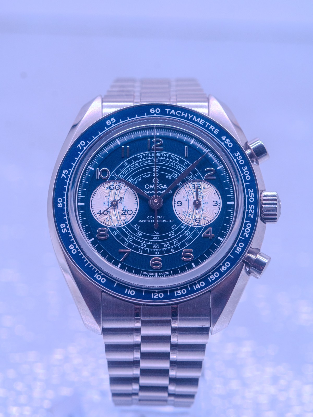OMEGA Speedmaster Chronoscope 329.30.43.51.03.001 Complete Set 2023 Blue Dial