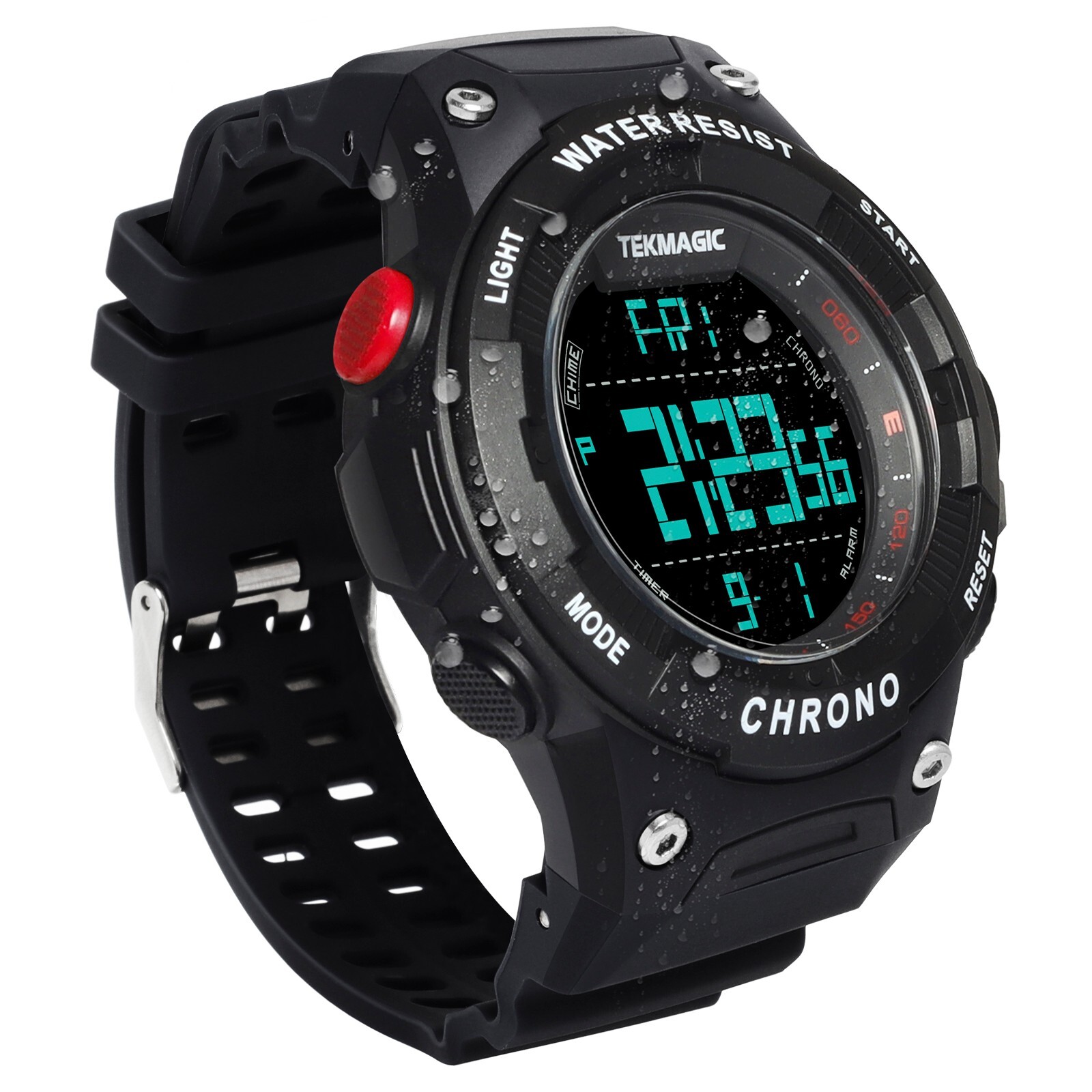 10 ATM Waterproof Sports Wristwatch for Swimming and Diving with Chronograph