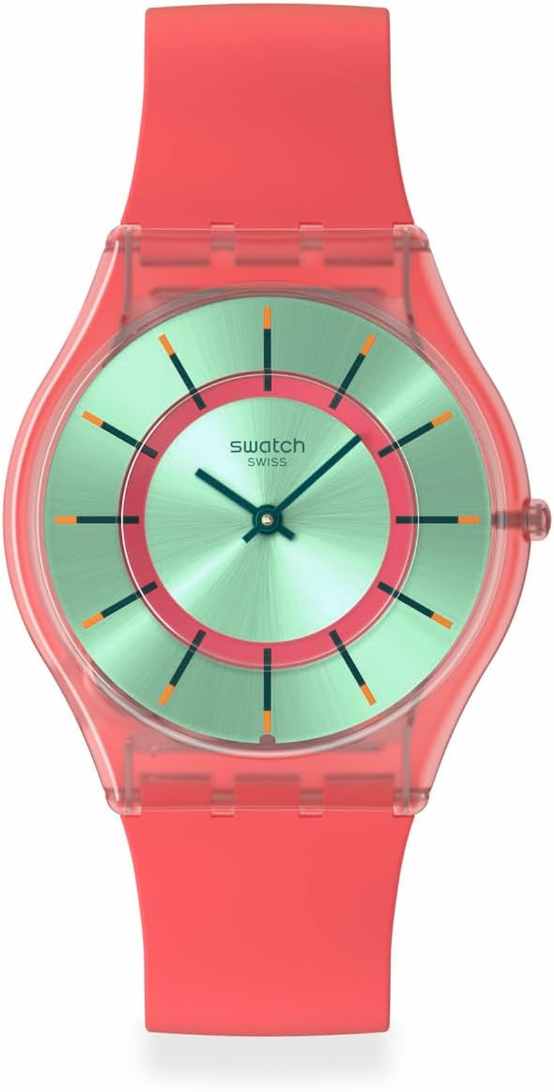 Skin Classic Unisex Waterproof Red Quartz Watch – Minty Mango Delight