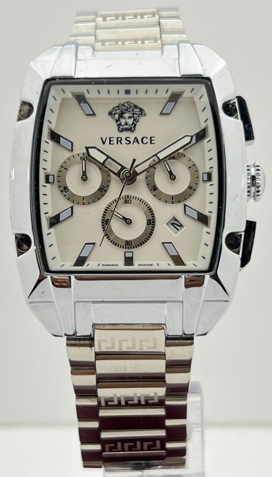 Premium Men’s Versace Dominus Chronograph White Dial Date Working Wristwatch