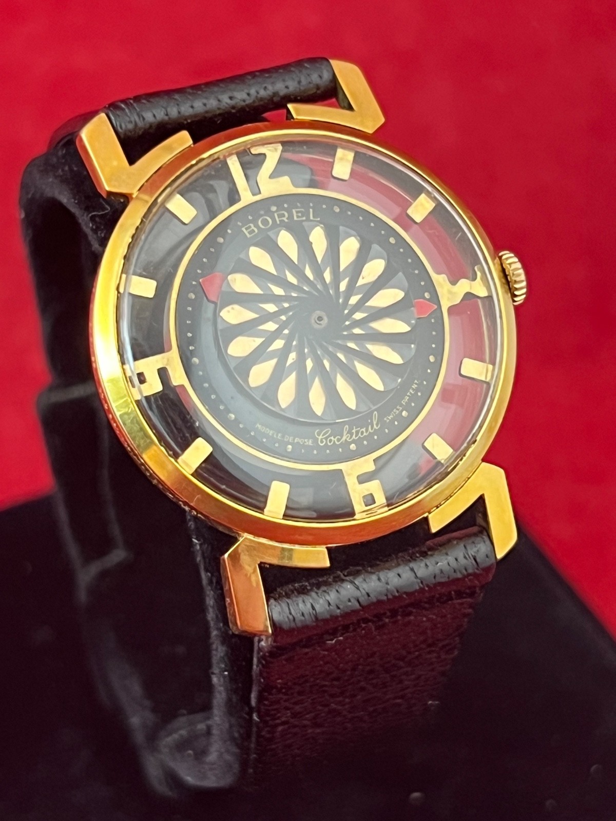 BOREL / SYNCHRON COCKTAIL WATCH BLOOMING FLOWER MYSTERY DIAL, SKELETON 17J SWISS