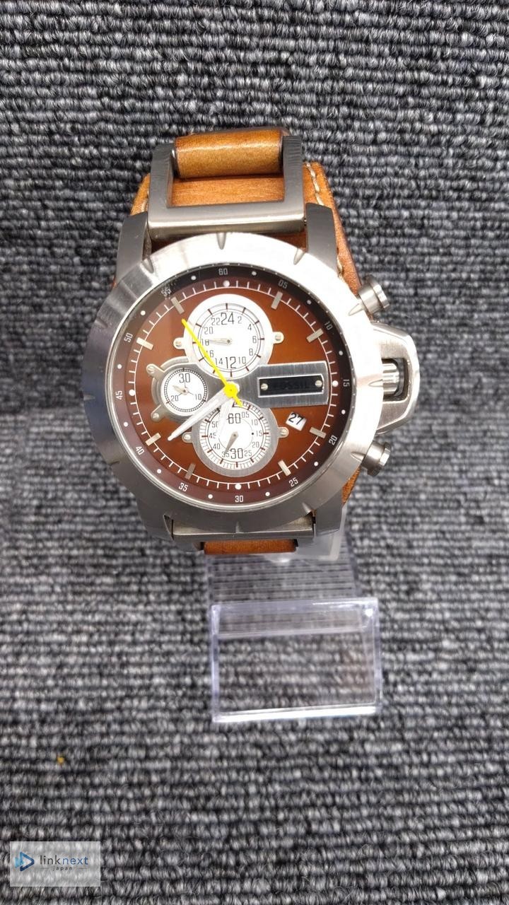 Fossil JR-1157 Quartz Watch Leather & Fabric Strap