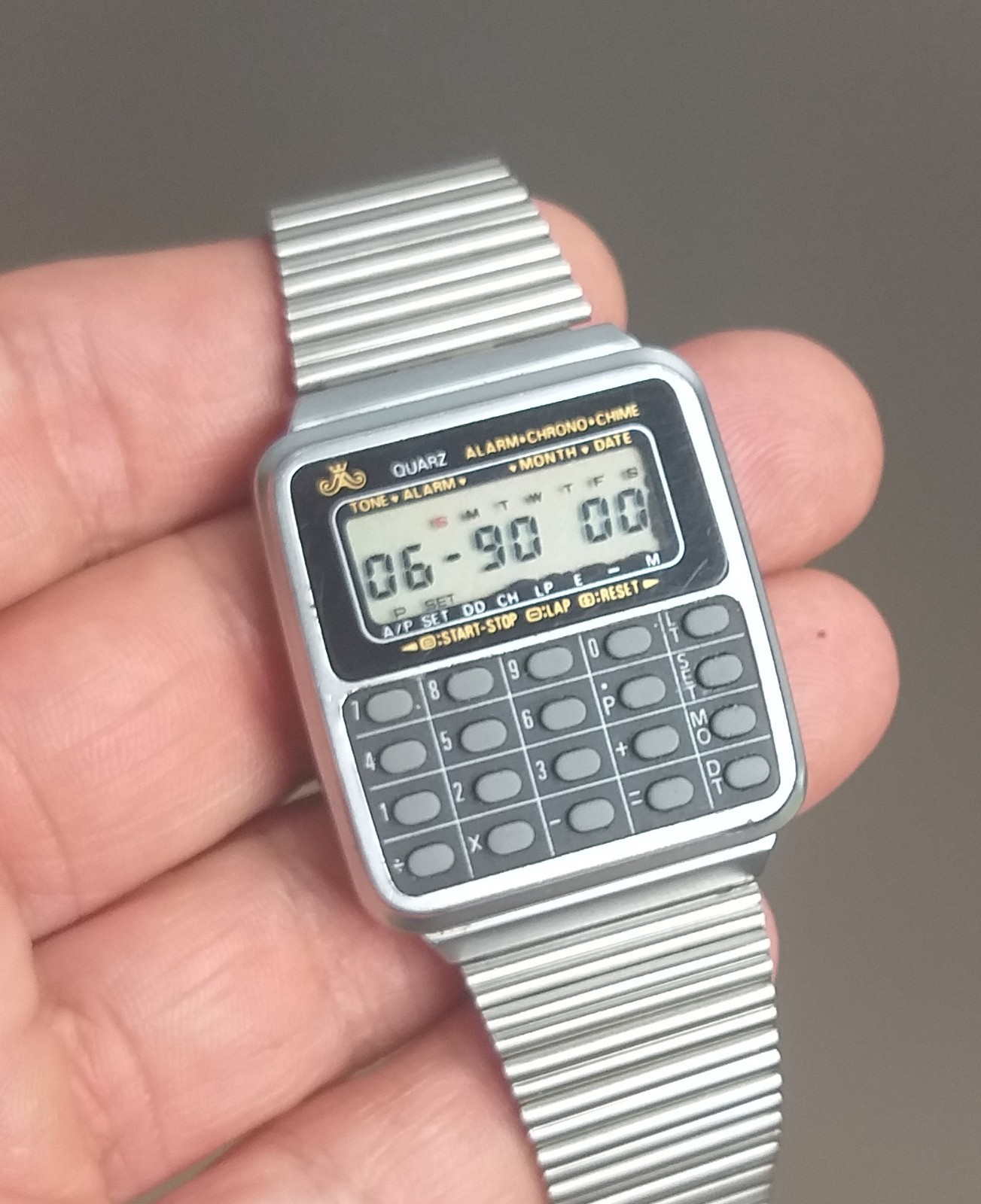Rare Meister Anker Calculator Watch Selectron 5700 LCD Alarm Chronograph 1982