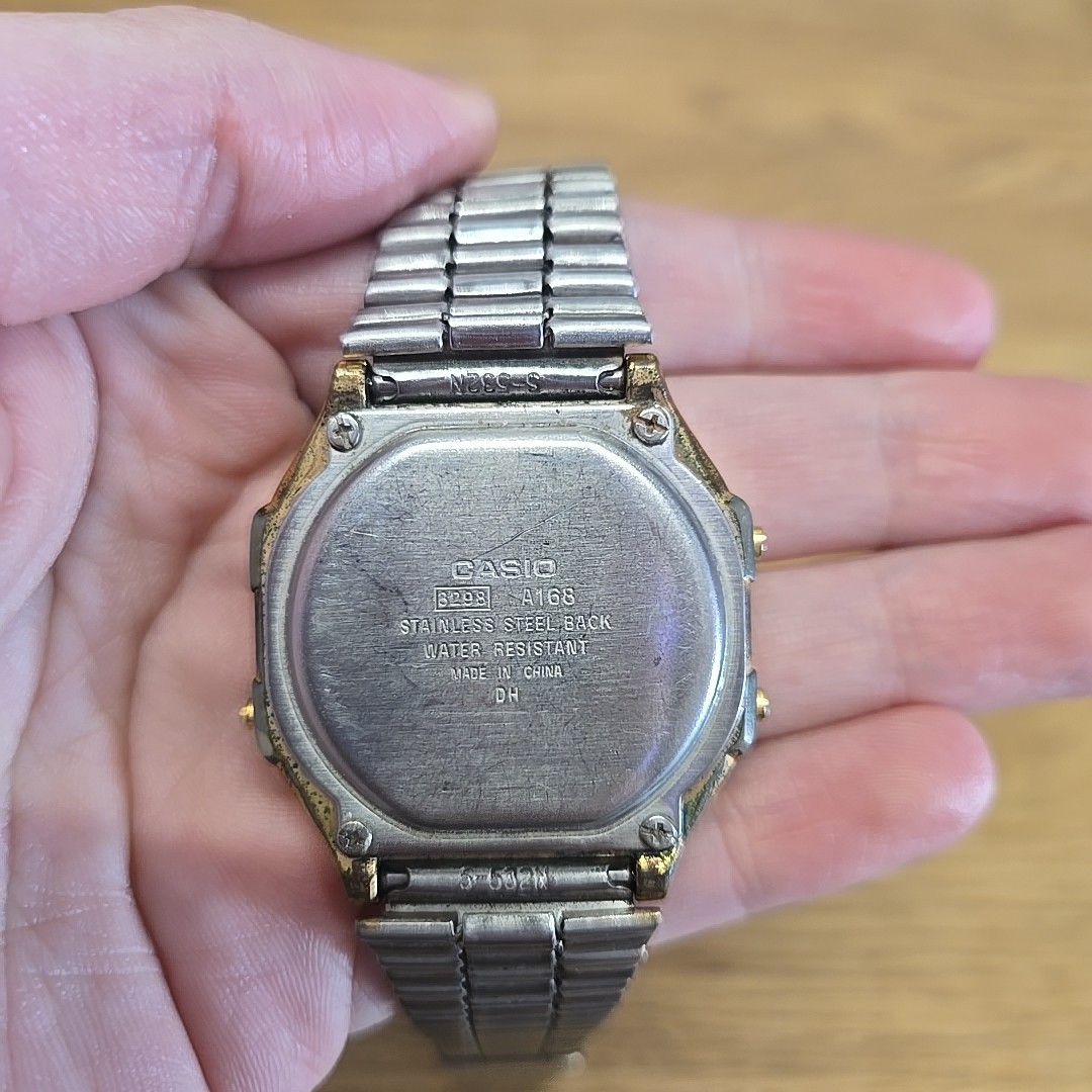 Casio A168 Vintage Illuminator Digital Watch Gold Tone Stainless Steel 34mm