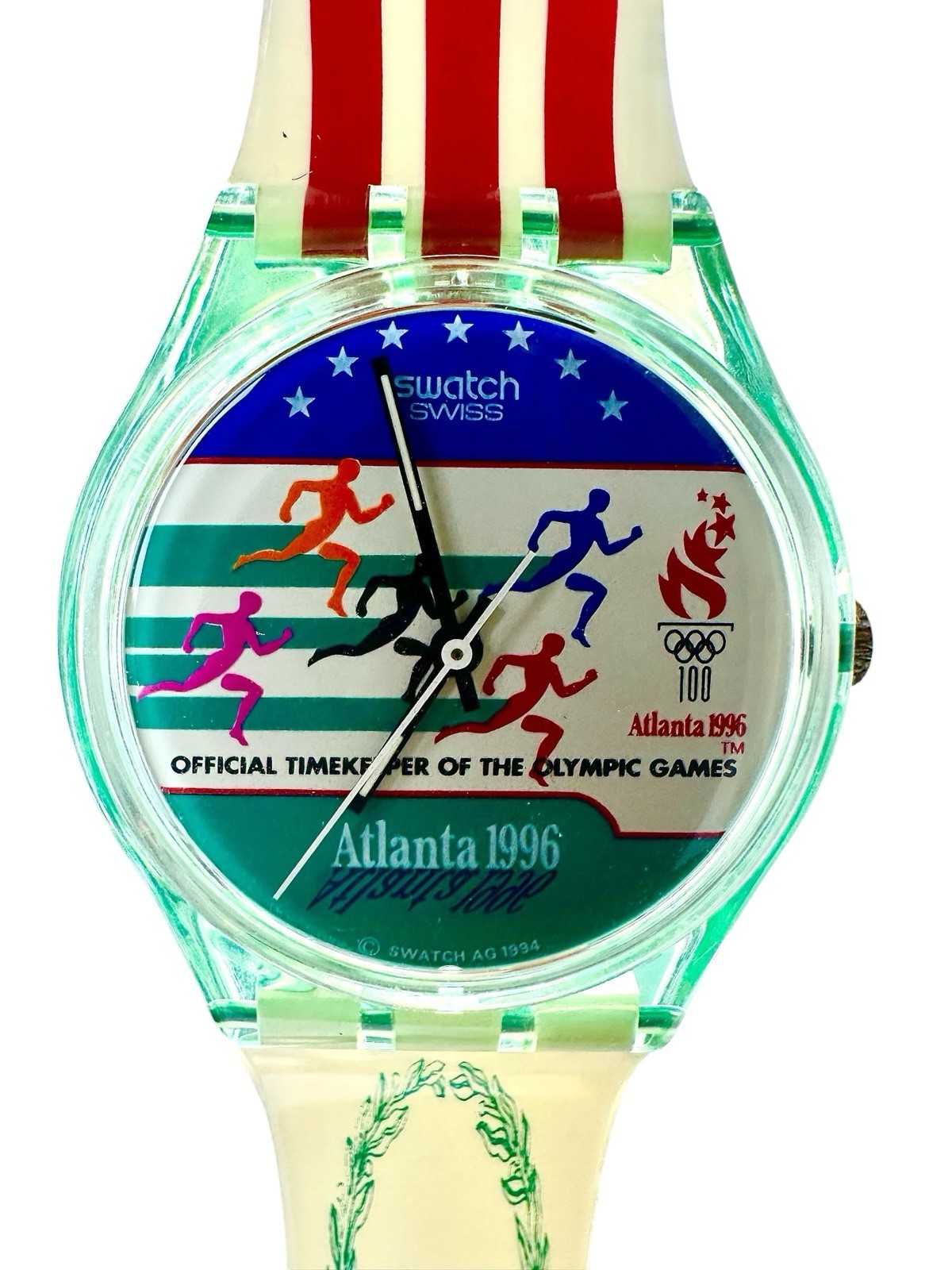 Vintage Swatch Watch Atlanta Laurels GZ145 1995 Olympic Specials 34mm Swiss NEW