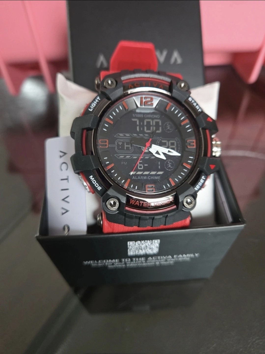 ACW8089-006 Activa By Invicta Digital Men’s Watch Red/Black 58mm