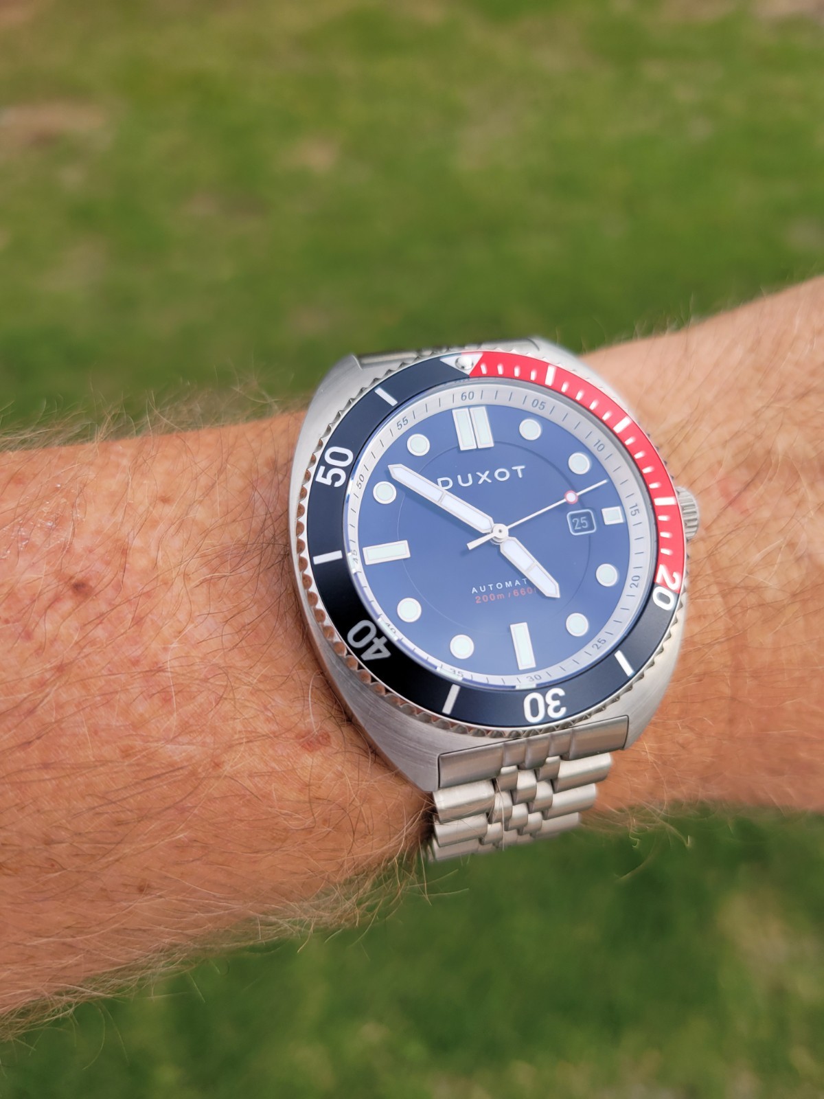 Duxot Tortuga Men’s Automatic Dive Watch Pepsi 200m WR Sapphire Turtle 45mm