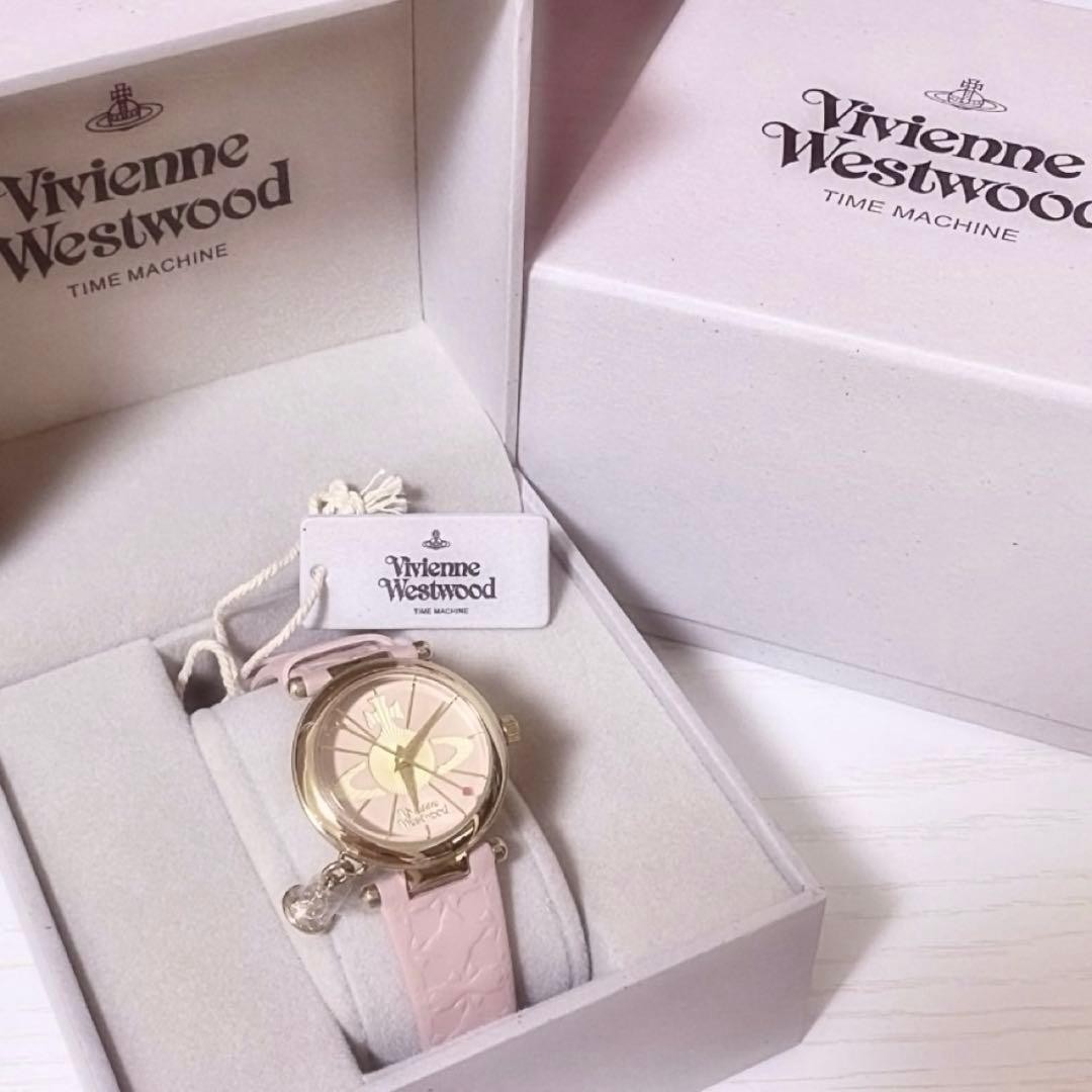 Vivienne Westwood watch Orb Silver Pink leather